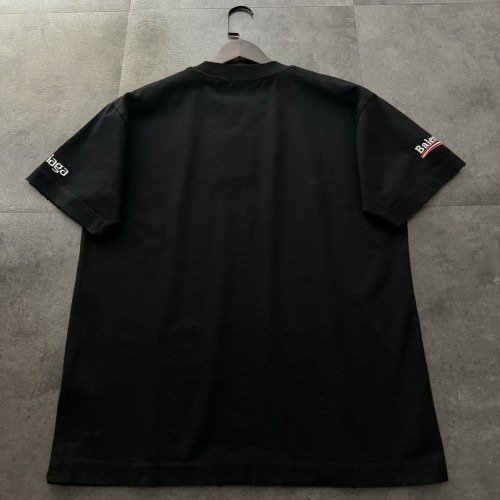 Balenciaga Logo Embroidered Cotton Short Sleeve T-Shirt