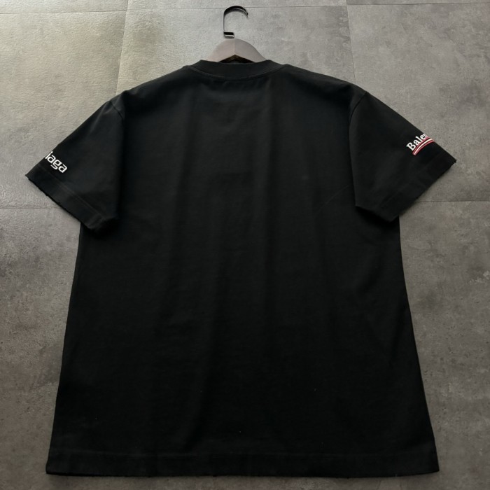 Balenciaga Logo Embroidered Cotton Short Sleeve T-Shirt