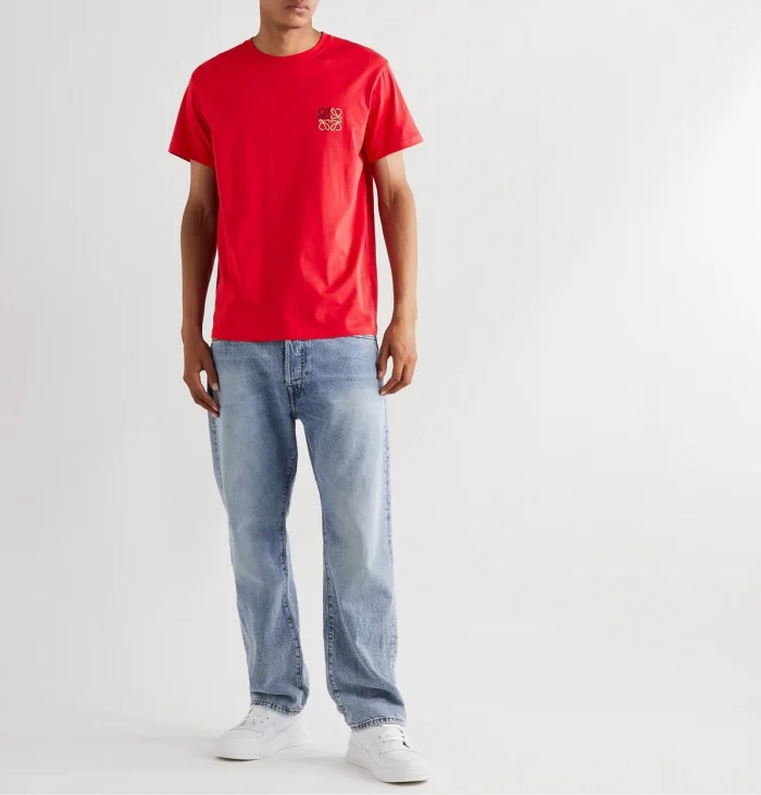 Loewe Logo Embroidered Cotton-Jersey T-Shirt
