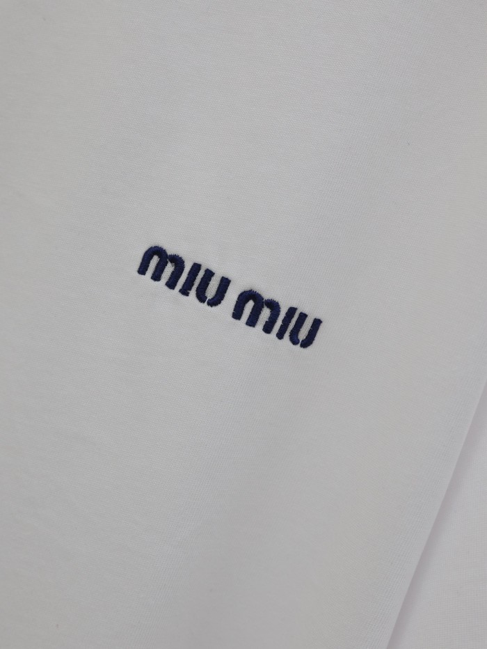 MIUMIU Cotton T-shirt Short Sleeves