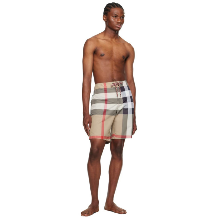Burberry Check Swim Drawstring Swim Shorts