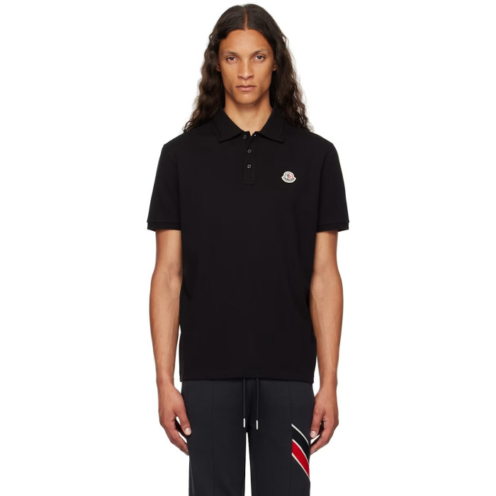 Moncler Black Logo Patch Polo