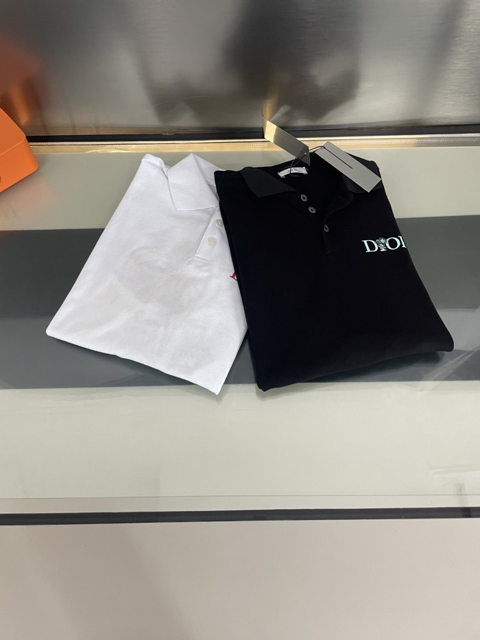 Dior CD Embroidered Lapel Polo Shirt