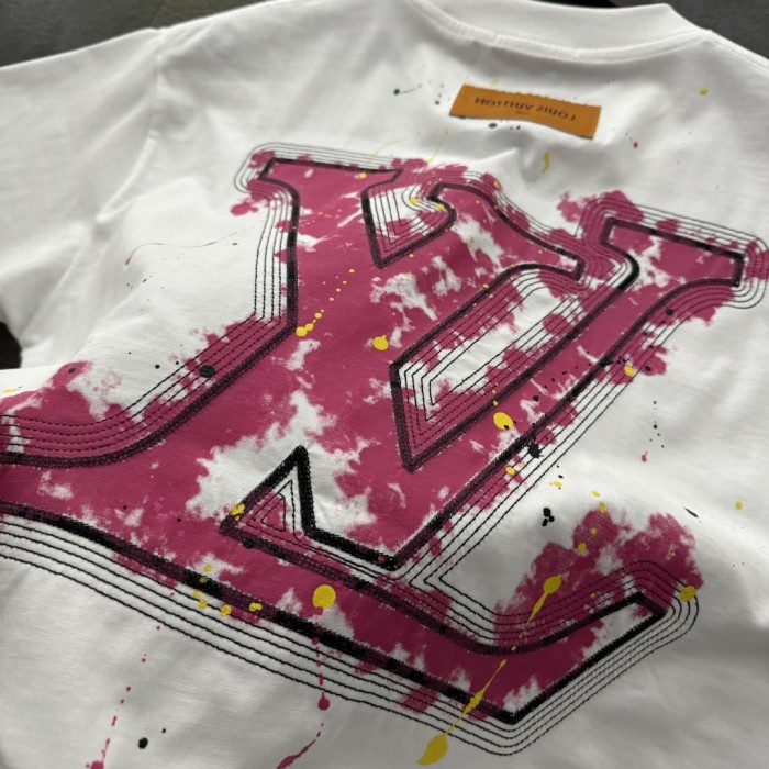 Louis Vuitton Logo Cotton Short Sleeve T-Shirts