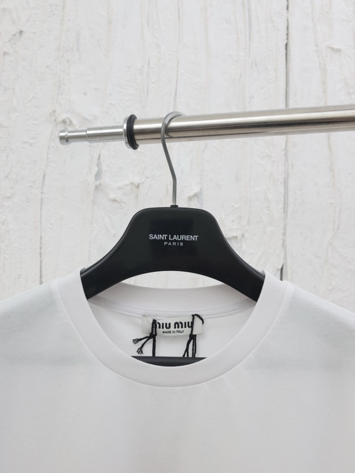 MIUMIU Cotton T-shirt Short Sleeves