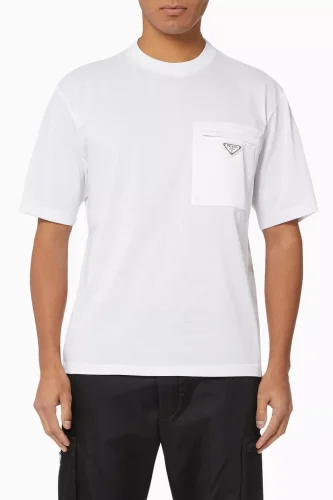 Prada Triangle Logo Nylon Pocket T-Shirt