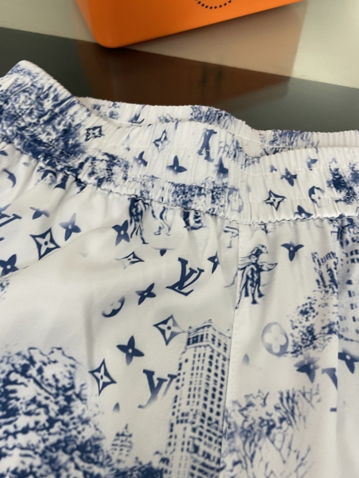 Louis Vuitton Street City Building Silk Shorts