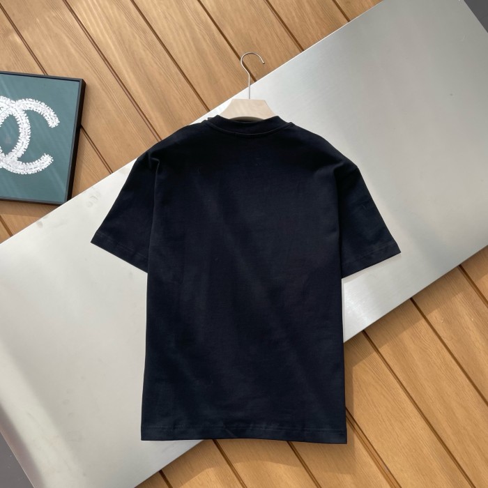 Prada Triangle Logo Patch Embroidered Cotton Short Sleeve T-shirt