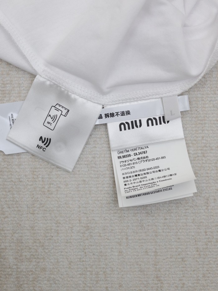 MIUMIU Cotton T-shirt Short Sleeves