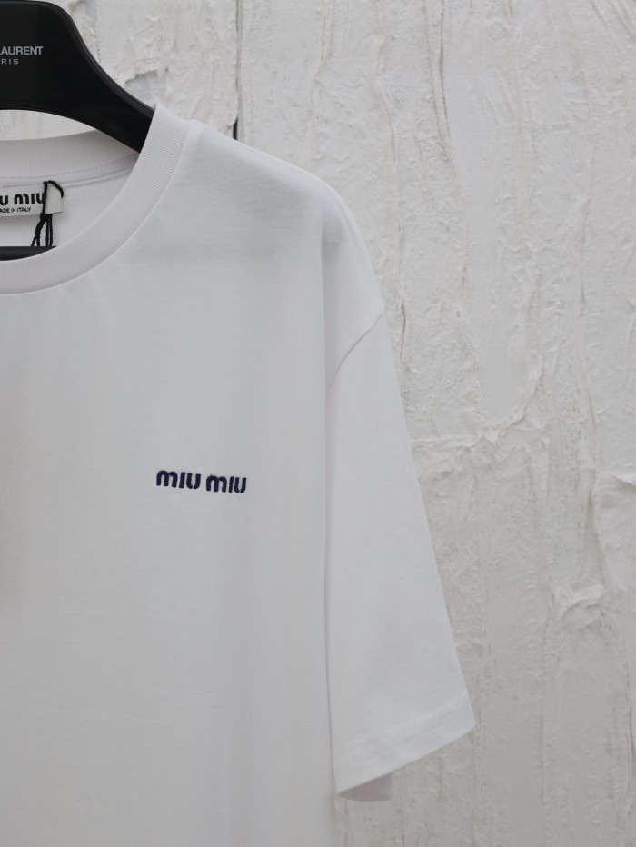 MIUMIU Cotton T-shirt Short Sleeves