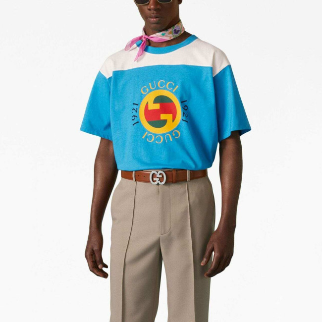 GUCCI T SHIRT GG MONOGRAM LOGO Cotton Short Sleeves
