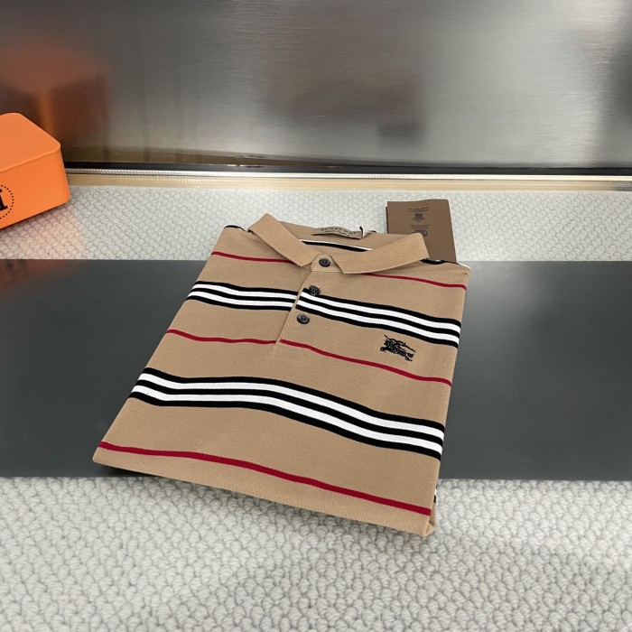 Burberry Striped Contrast Embroidered Warhorse Polo Shirt