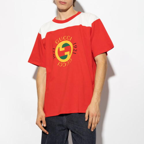 GUCCI T SHIRT GG MONOGRAM LOGO Cotton Short Sleeves