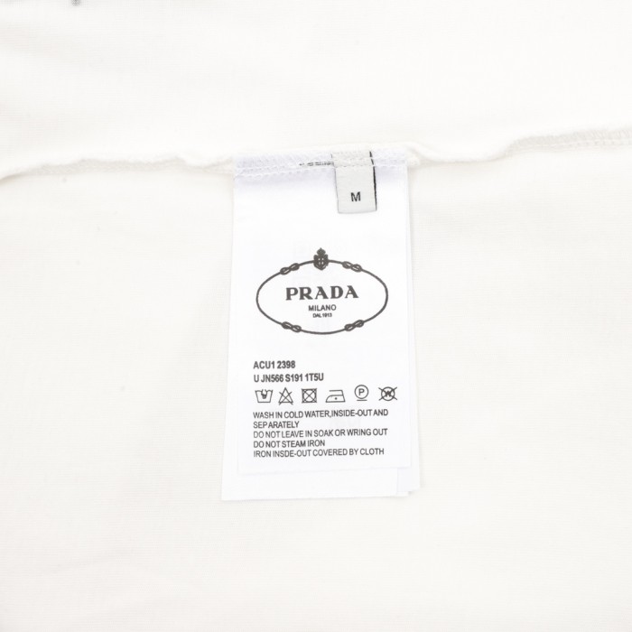 Prada Washed Hand-Painted Logo Short Sleeve T-shirt