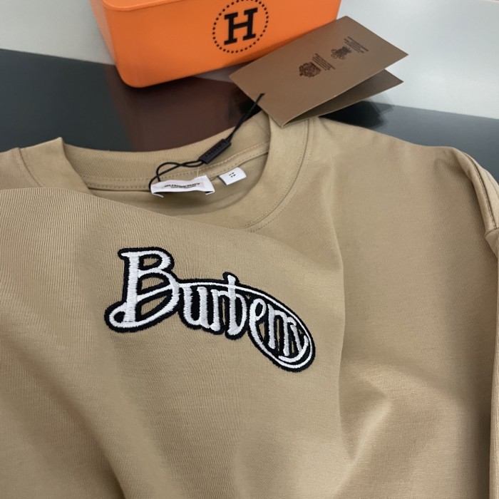 Burberry Logo Embroidery Cotton Short Sleeves T-shirt