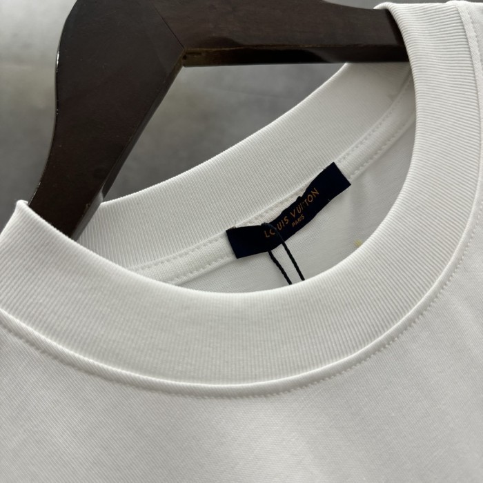 Louis Vuitton Logo Cotton Short Sleeve T-Shirts