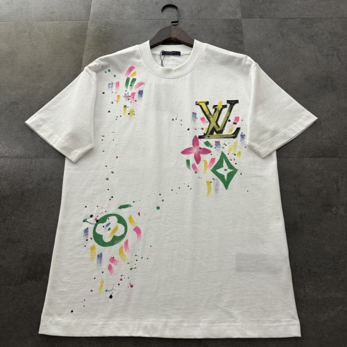 Louis Vuitton Logo Cotton Short Sleeve T-Shirt