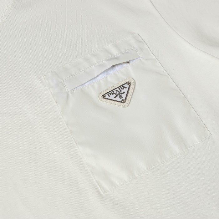 Prada Triangle Logo Nylon Pocket T-Shirt