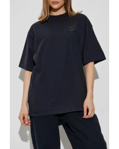 Balenciaga Cotton Short Sleeve T-Shirt With Vintage Effect