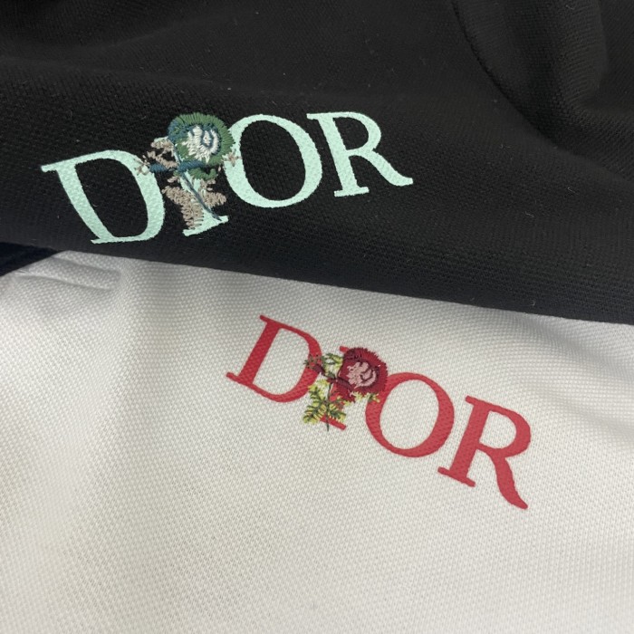 Dior CD Embroidered Lapel Polo Shirt