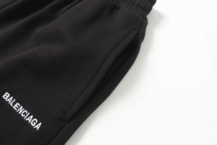 Balenciaga Logo Printed Elastic Waistband Track Shorts