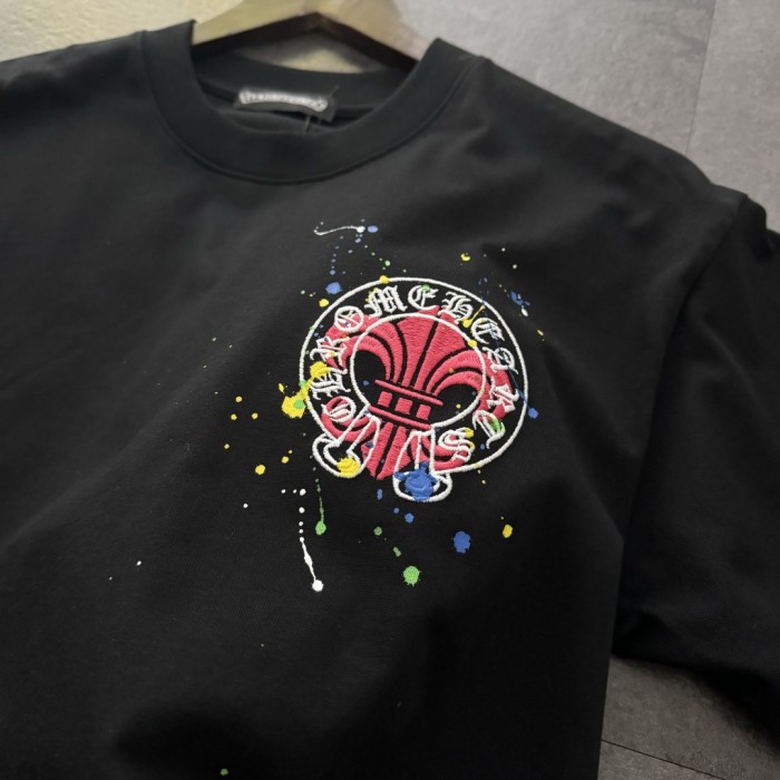 Chrome Hearts Horseshoe Flower Patch Short Sleeve T-Shirt