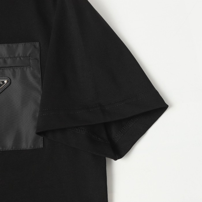Prada Triangle Logo Nylon Pocket T-Shirt