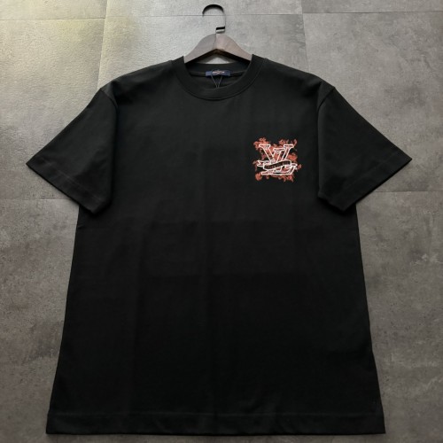 Louis Vuitton Logo Embroidered Cotton Short Sleeve T-Shirt