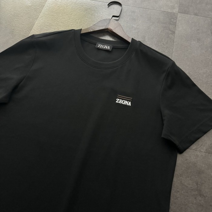 ZEGNA Logo Embroidered Cotton T-shirt