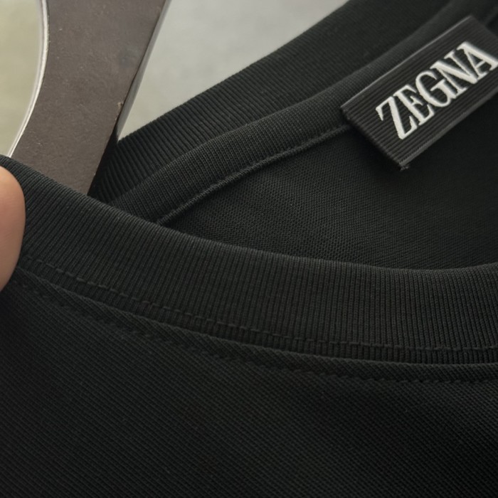 ZEGNA Logo Embroidered Cotton T-shirt