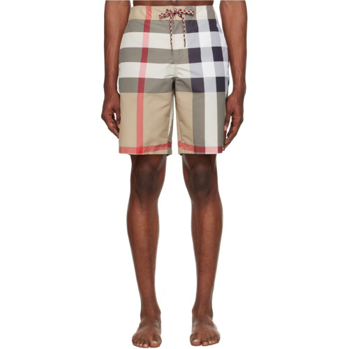 Burberry Check Swim Drawstring Swim Shorts