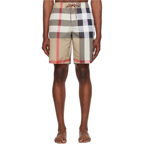 Burberry Check Swim Drawstring Swim Shorts