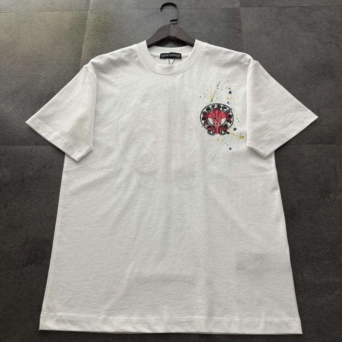 Chrome Hearts Horseshoe Flower Patch Short Sleeve T-Shirt