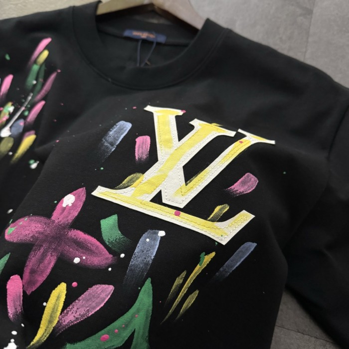 Louis Vuitton Logo Cotton Short Sleeve T-Shirt