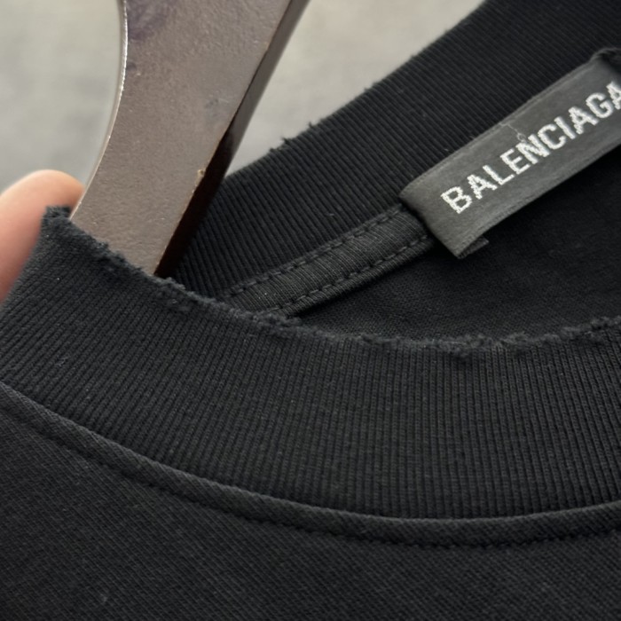 Balenciaga Logo Embroidered Cotton Short Sleeve T-Shirt