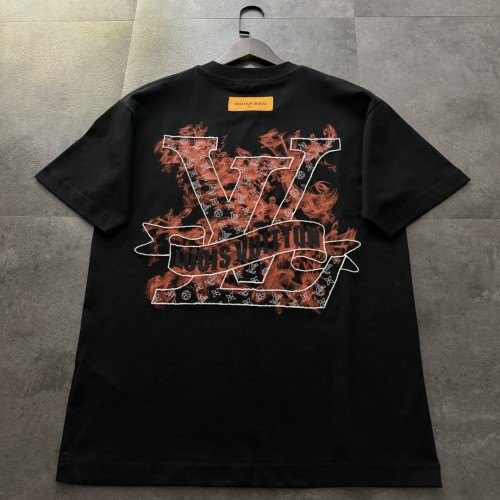 Louis Vuitton Logo Embroidered Cotton Short Sleeve T-Shirt