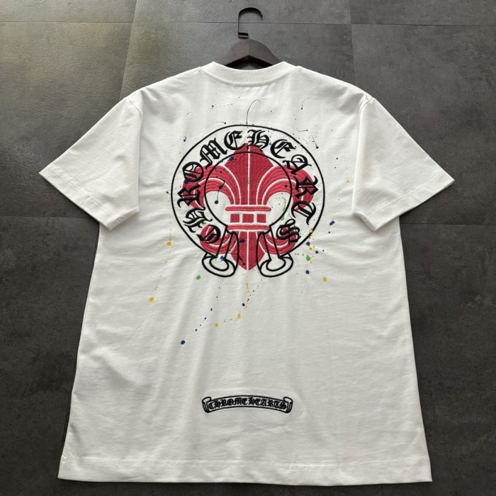 Chrome Hearts Horseshoe Flower Patch Short Sleeve T-Shirt