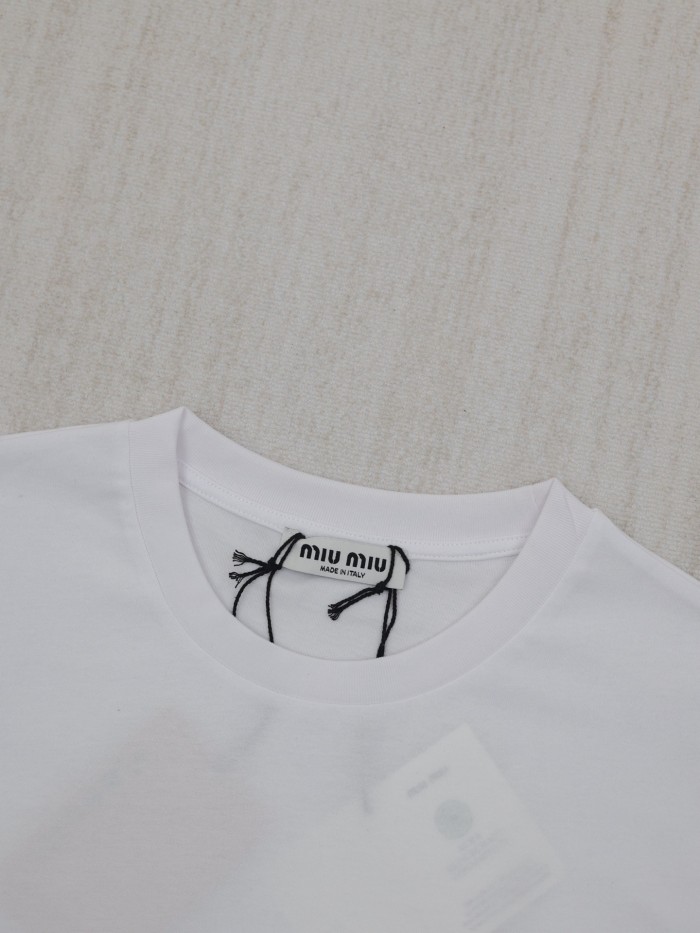 MIUMIU Cotton T-shirt Short Sleeves