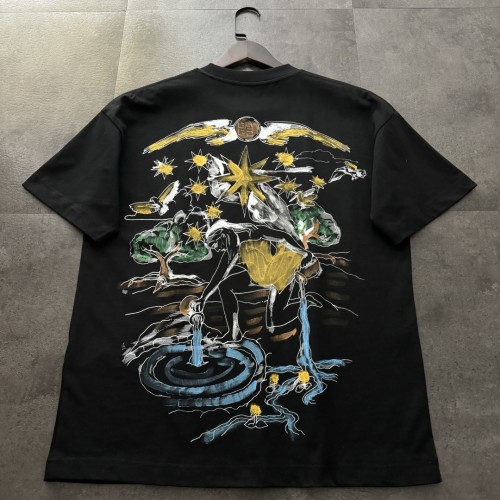 Givenchy Hand-painted Print Cotton Short Sleeve T-Shirt