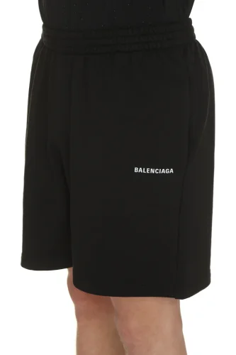 Balenciaga Logo Printed Elastic Waistband Track Shorts