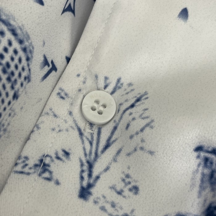 Louis Vuitton Street City Building Silk Shirt Short Sleeves