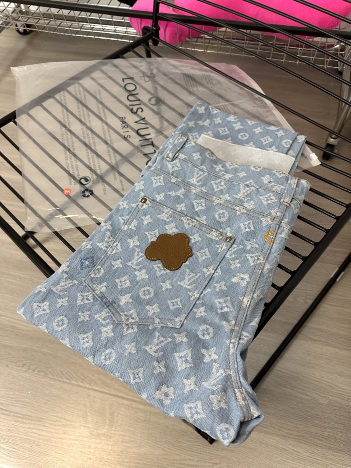 Louis Vuitton Jacquard Monogram Denim Pants