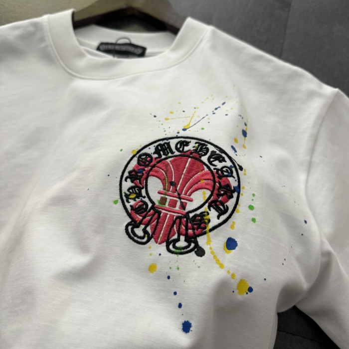 Chrome Hearts Horseshoe Flower Patch Short Sleeve T-Shirt