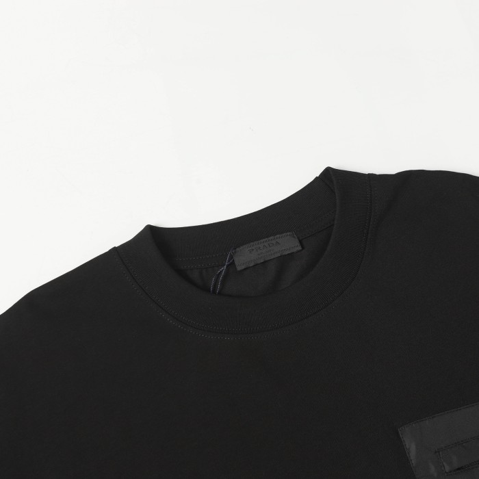 Prada Triangle Logo Nylon Pocket T-Shirt