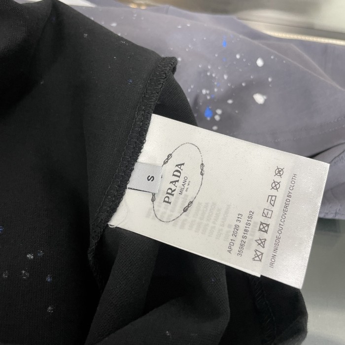 Prada Hand-sprayed Logo Cotton Short Sleeves T-shirt