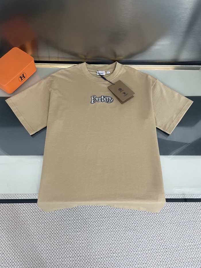 Burberry Logo Embroidery Cotton Short Sleeves T-shirt