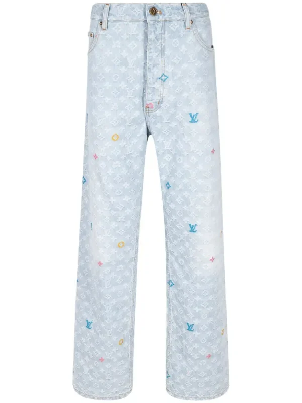 Louis Vuitton Jacquard Monogram Denim Pants