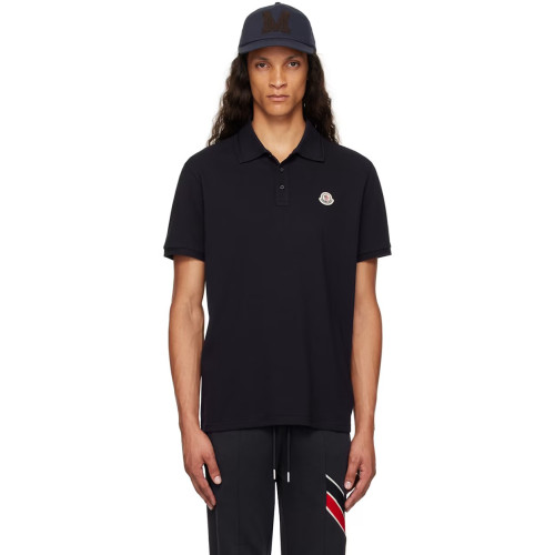Moncler Black Logo Patch Polo