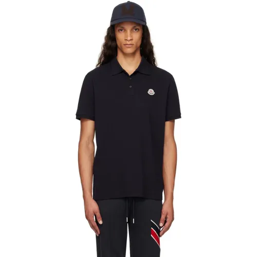 Moncler Black Logo Patch Polo