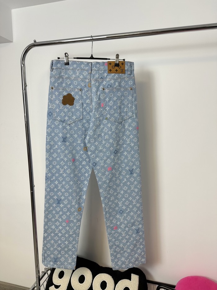Louis Vuitton Jacquard Monogram Denim Pants